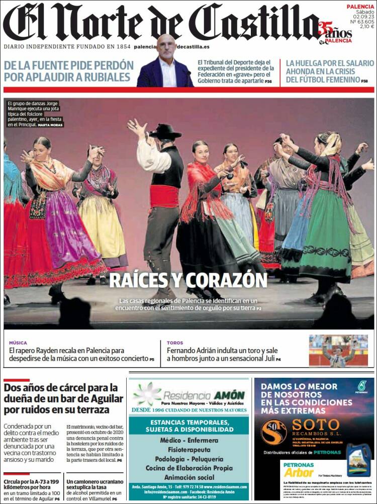 Portada de Norte de Castilla - Palencia (España)