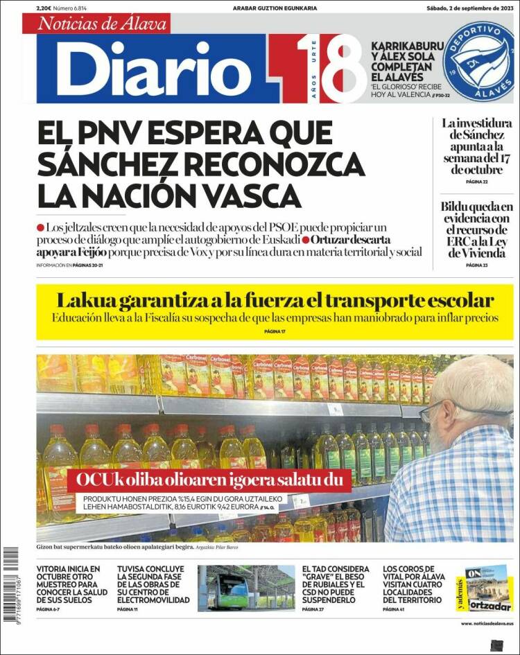 Portada de Noticias de Álava (España)
