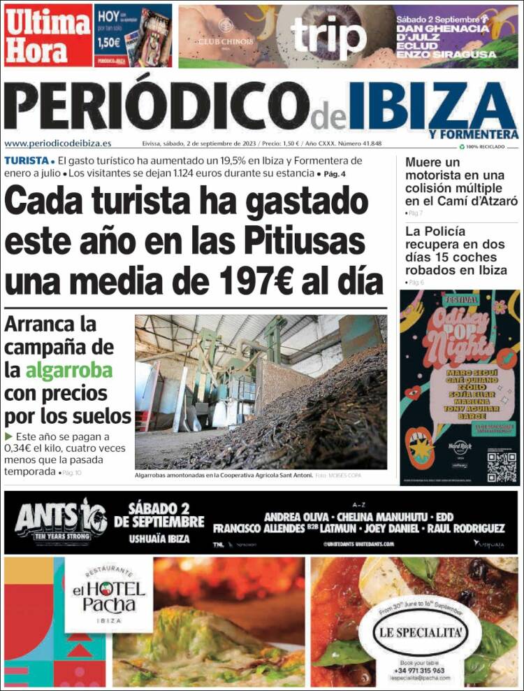 Portada de Periódico de Ibiza (España)