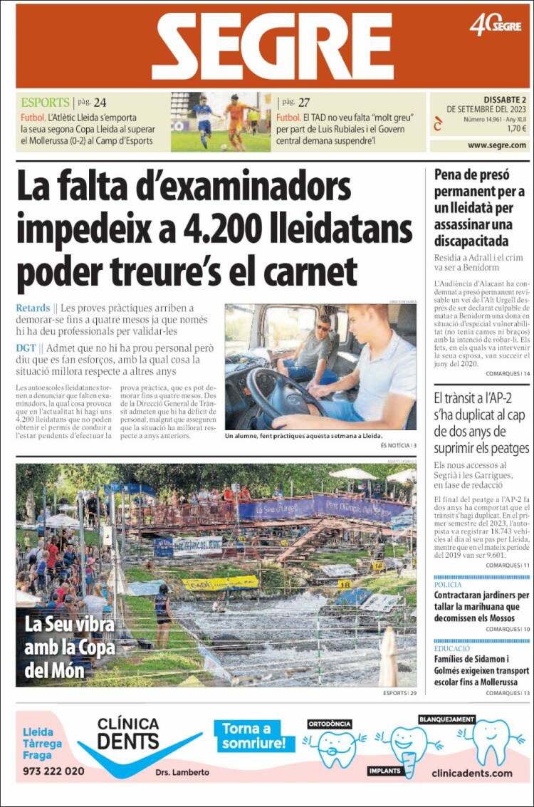 Portada de Segre (España)