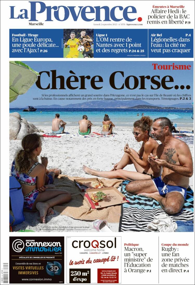 Portada de La Provence (Francia)