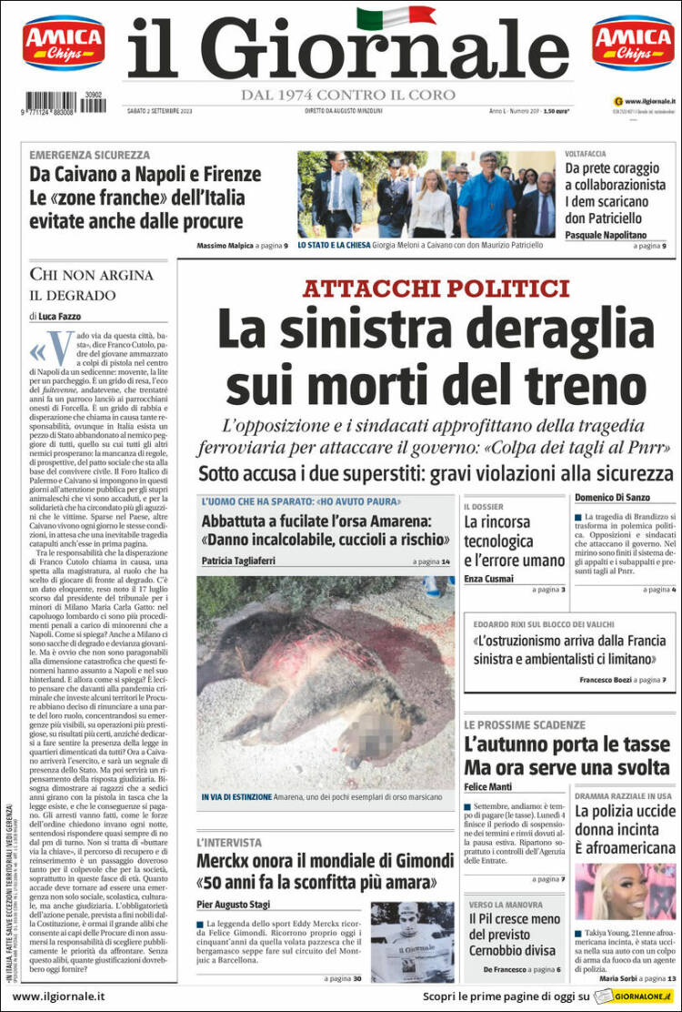 Portada de il Giornale (Italia)