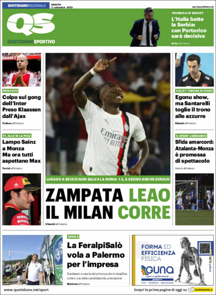 Portada de Quotidiano Sportivo (Italia)