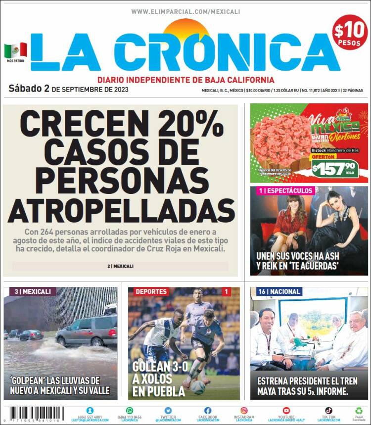 Portada de La Crónica de Baja California (M&eacute;xico)