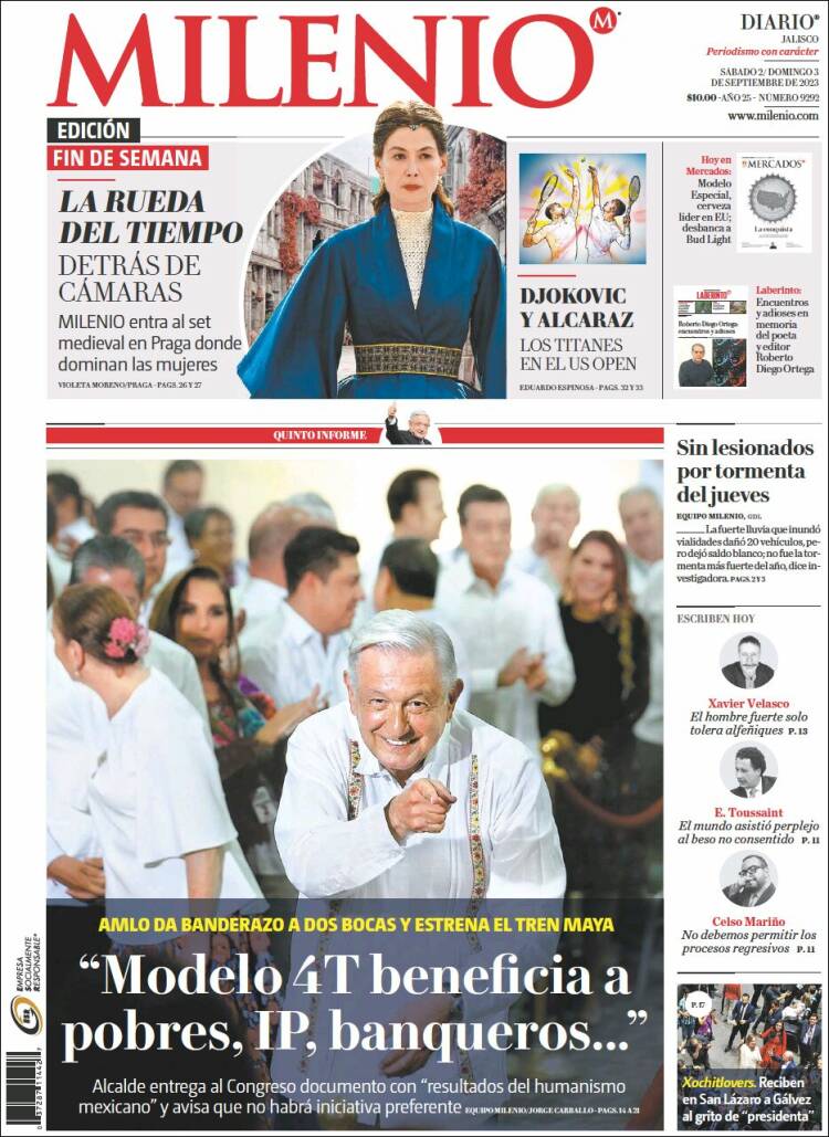 Portada de Milenio - Jalisco (M&eacute;xico)