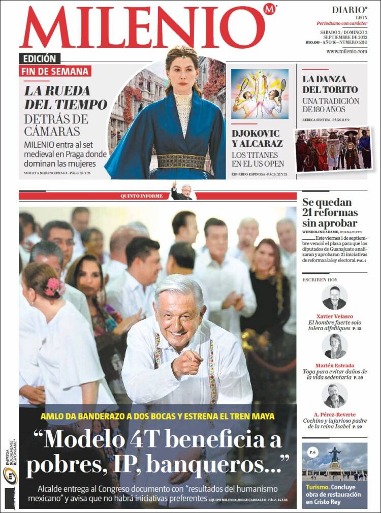 Portada de Milenio de León (M&eacute;xico)