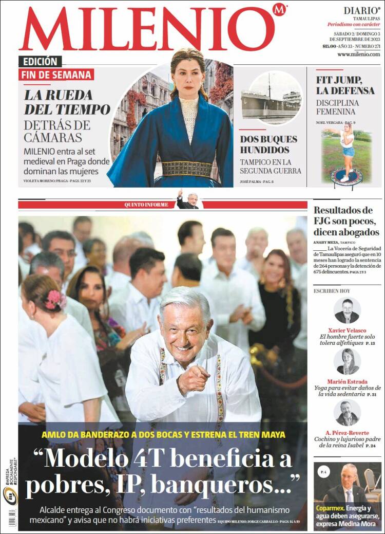 Portada de Milenio - Tamaulipas (M&eacute;xico)