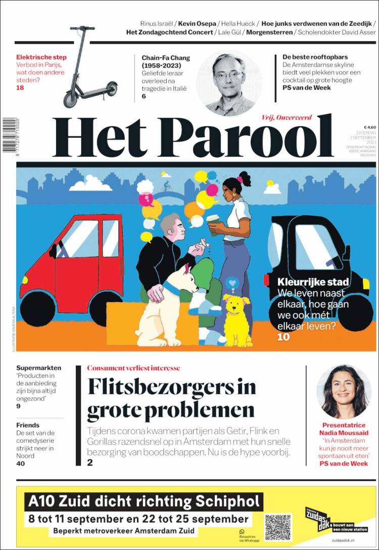 Portada de Het Parool (Pa&iacute;ses Bajos)