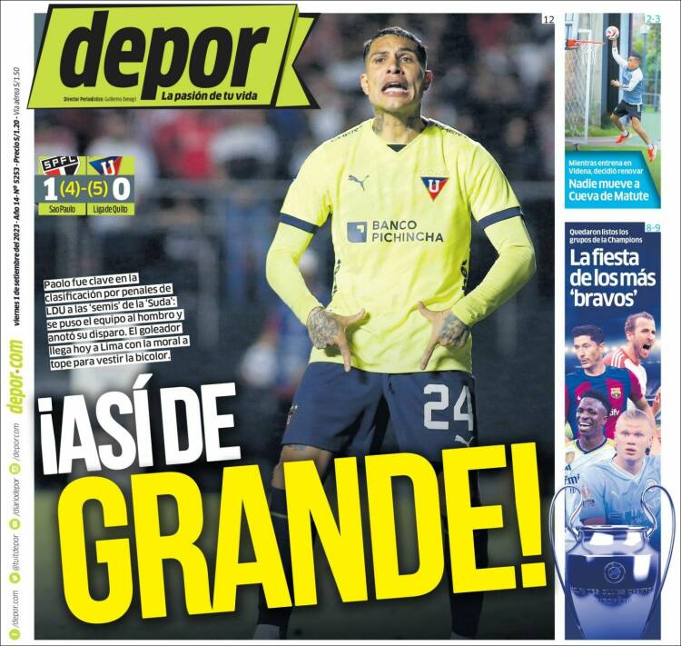 Portada de Depor (Perú)