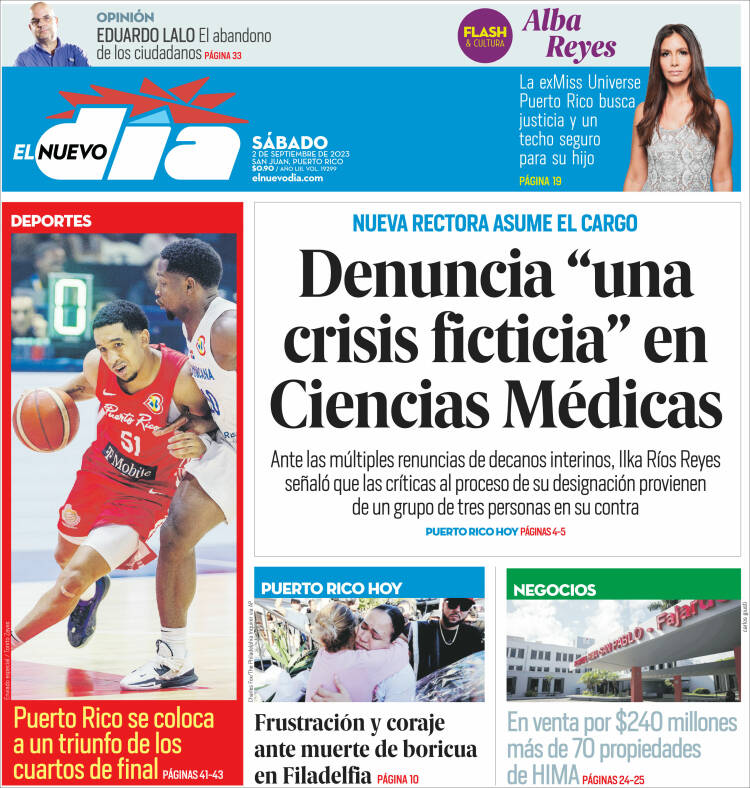 Portada de El Nuevo Día (Puerto Rico)