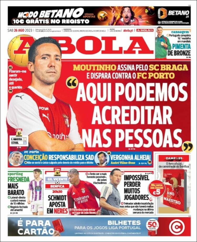 Portada de A Bola (Portugal)
