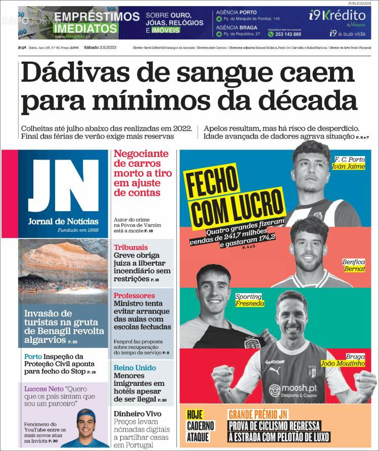 Portada de Jornal de Notícias (Portugal)