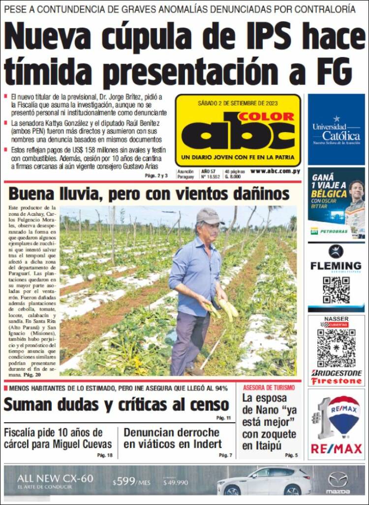 Portada de ABC Color (Paraguay)