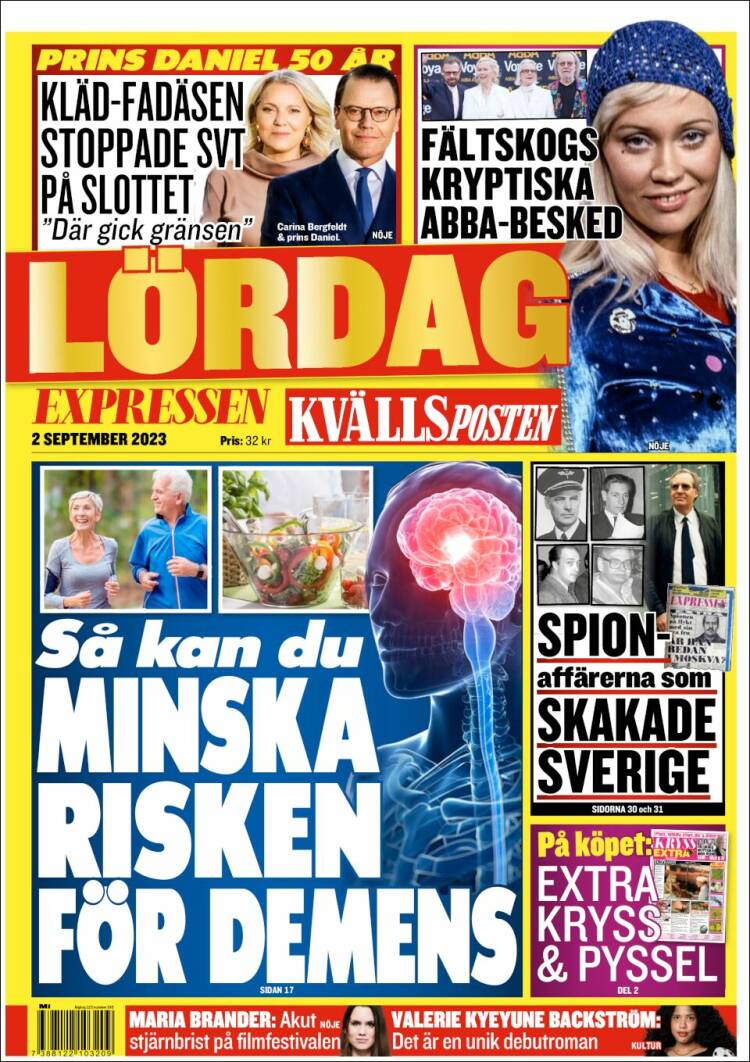 Portada de Kvällsposten (Suecia)