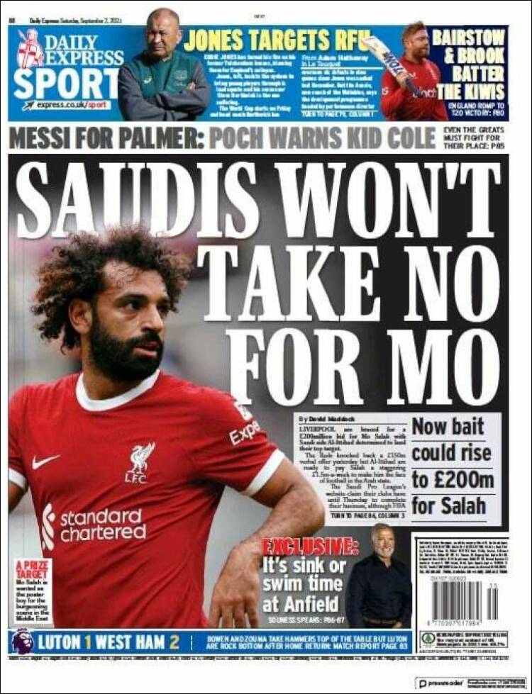 Portada de Express Sport (Reino Unido)