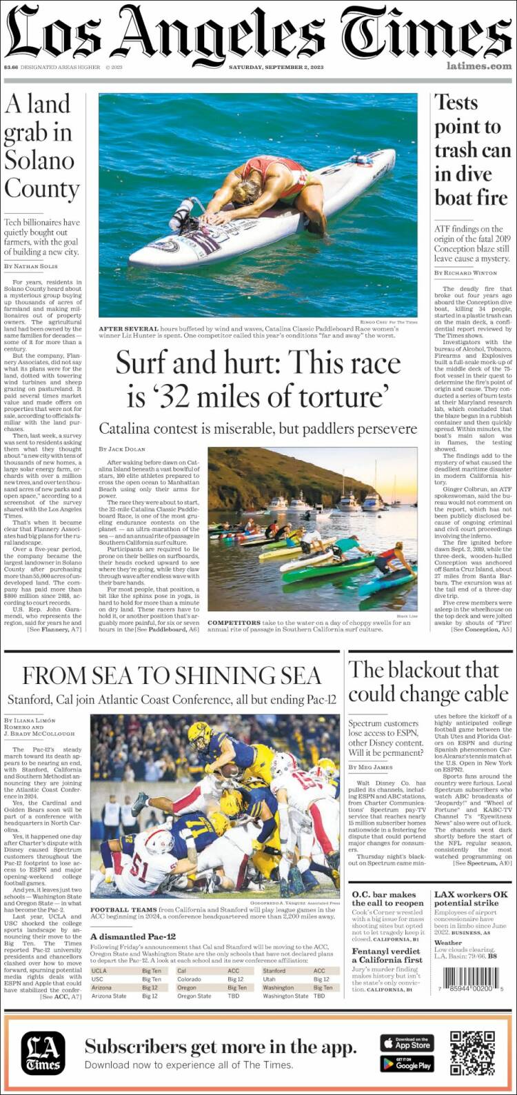 Portada de Los Angeles Times (USA)