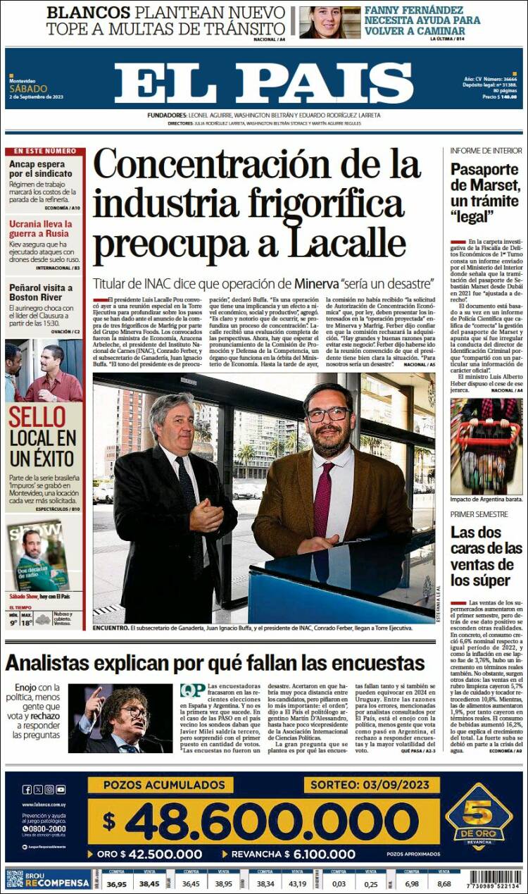 Portada de El País (Uruguay)