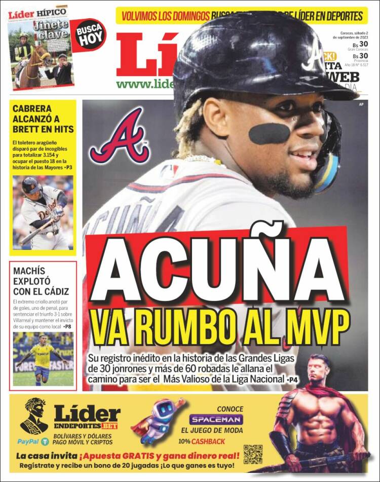 Portada de Lider en deportes (Venezuela)