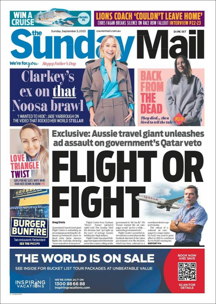 Portada de The Courier-Mail (Australia)