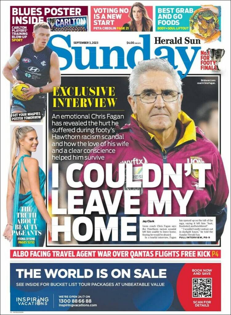 Portada de Herald Sun (Australia)