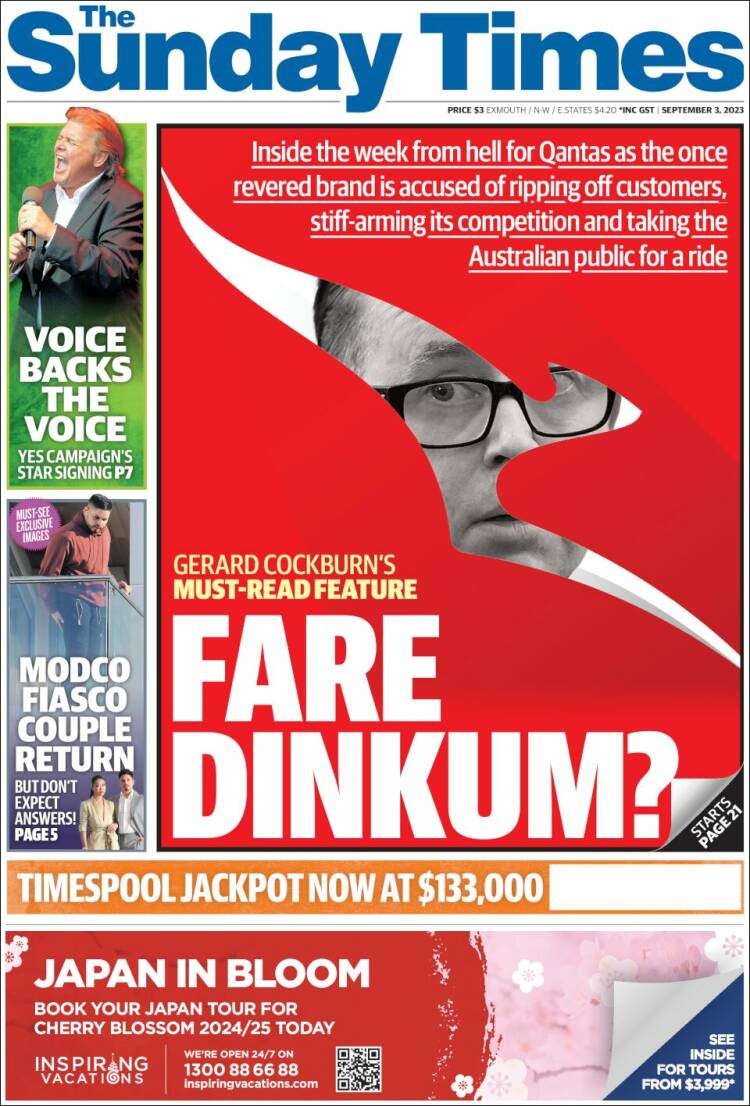 Portada de The West Australian (Australia)