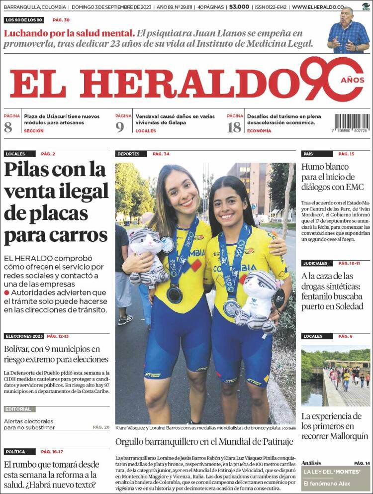 Portada de El Heraldo (Colombia)
