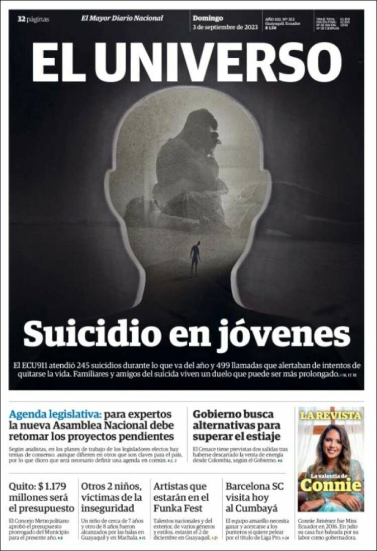 Portada de El Universo - Ecuador (Ecuador)