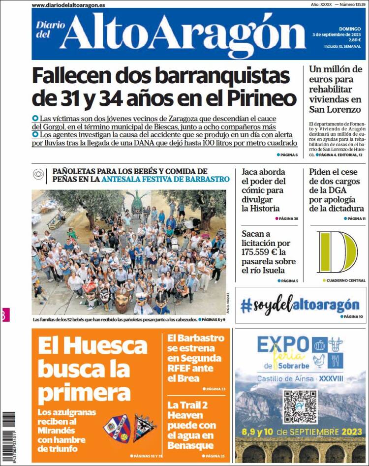 Portada de Diario del AltoAragón (España)
