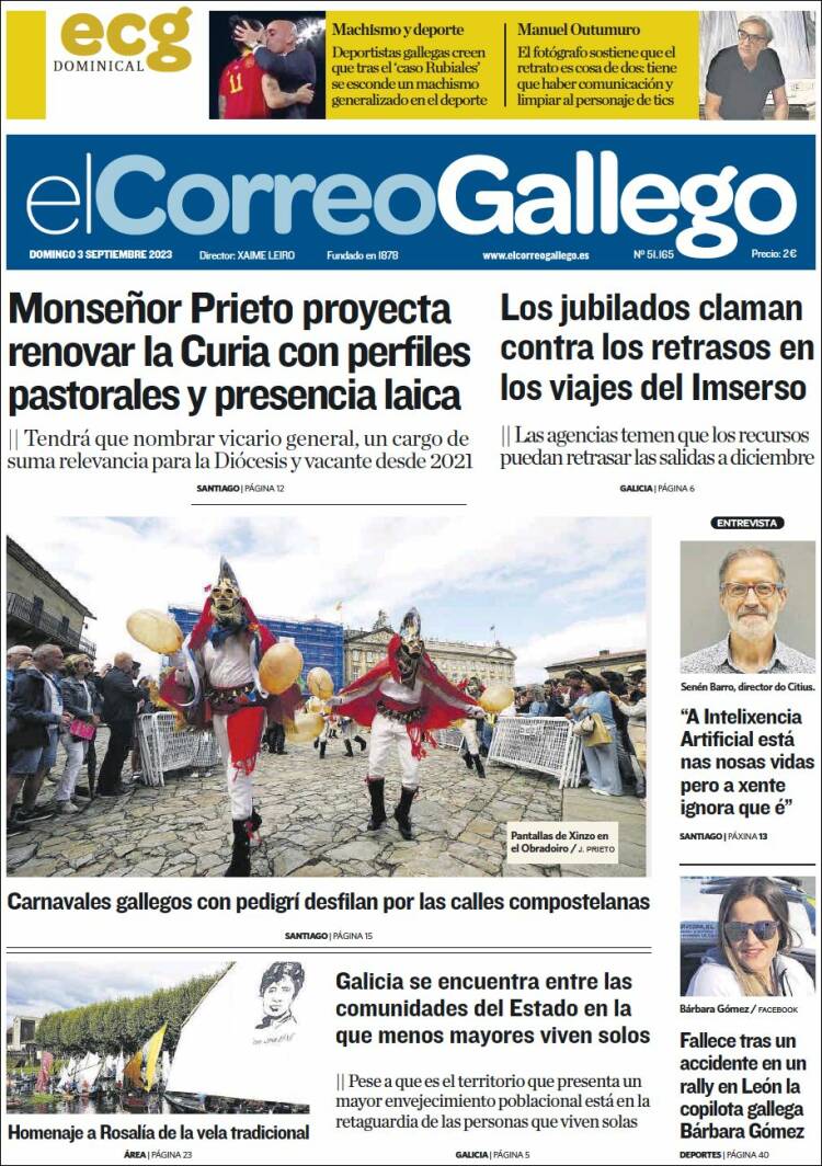 Portada de El Correo Gallego (España)