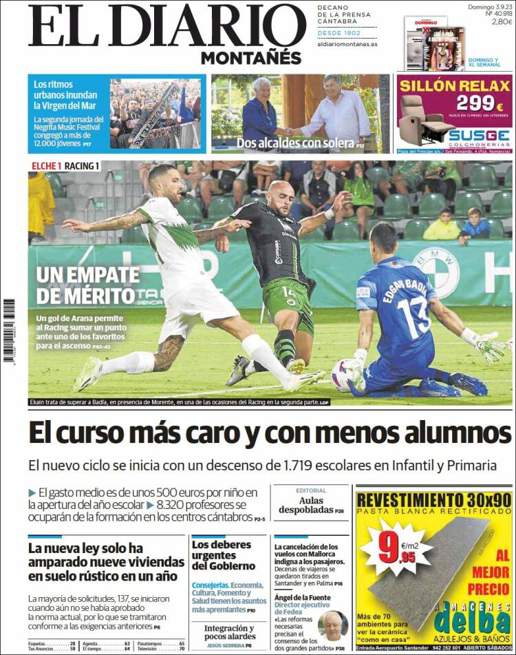 Portada de El Diario Montañés (España)