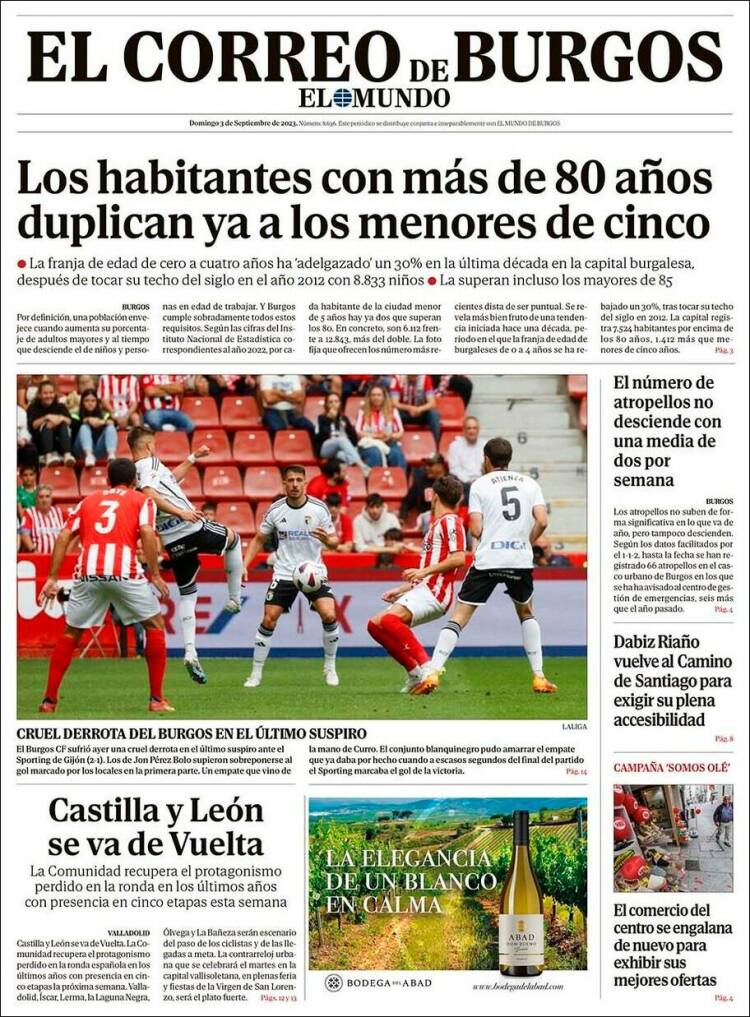 Portada de El Correo de Burgos (España)