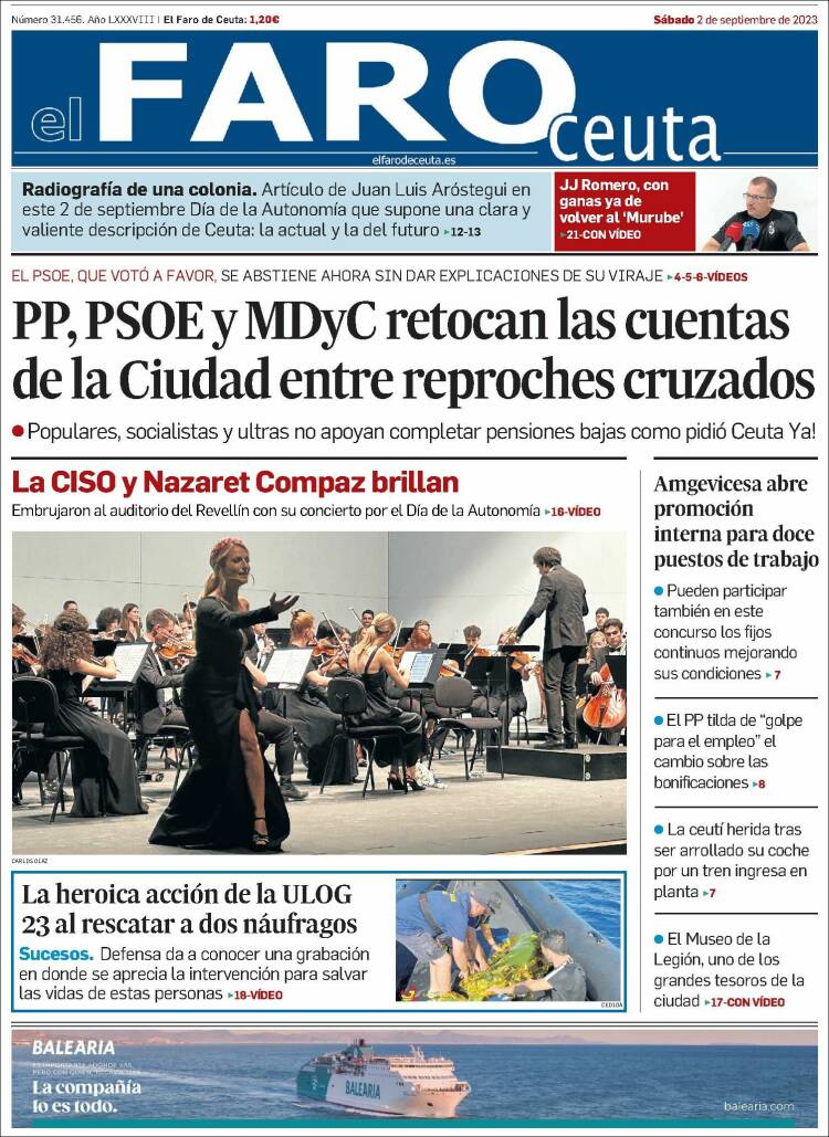 Portada de El Faro de Ceuta (España)