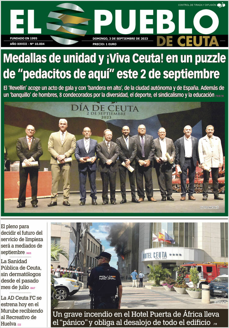 Portada de El Pueblo de Ceuta (España)