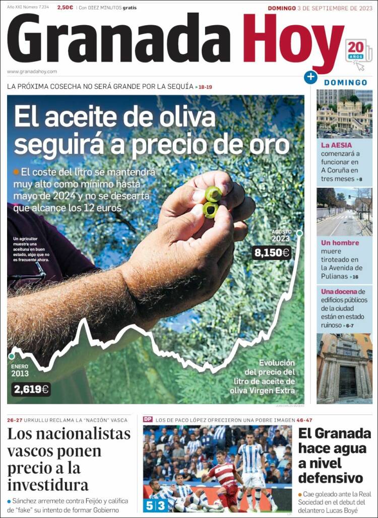 Portada de Granada Hoy (España)