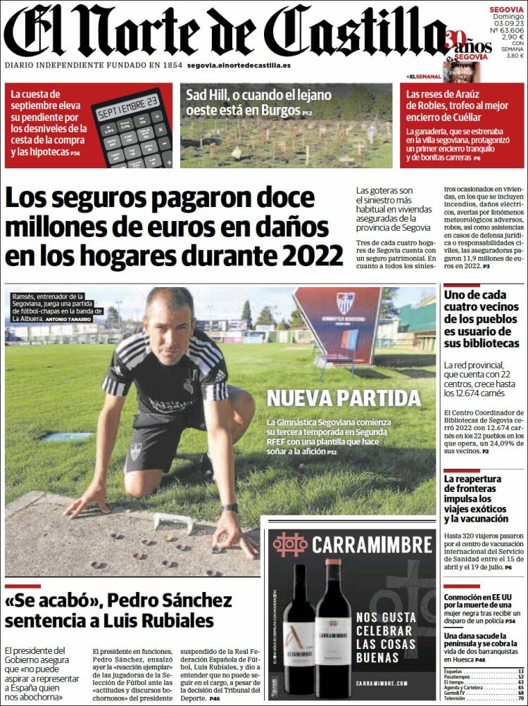 Portada de Norte de Castilla - Segovia (España)
