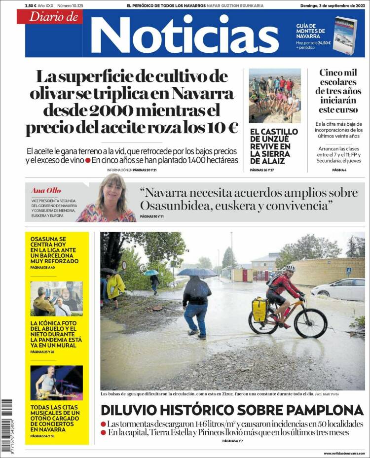 Portada de Noticias de Navarra (España)