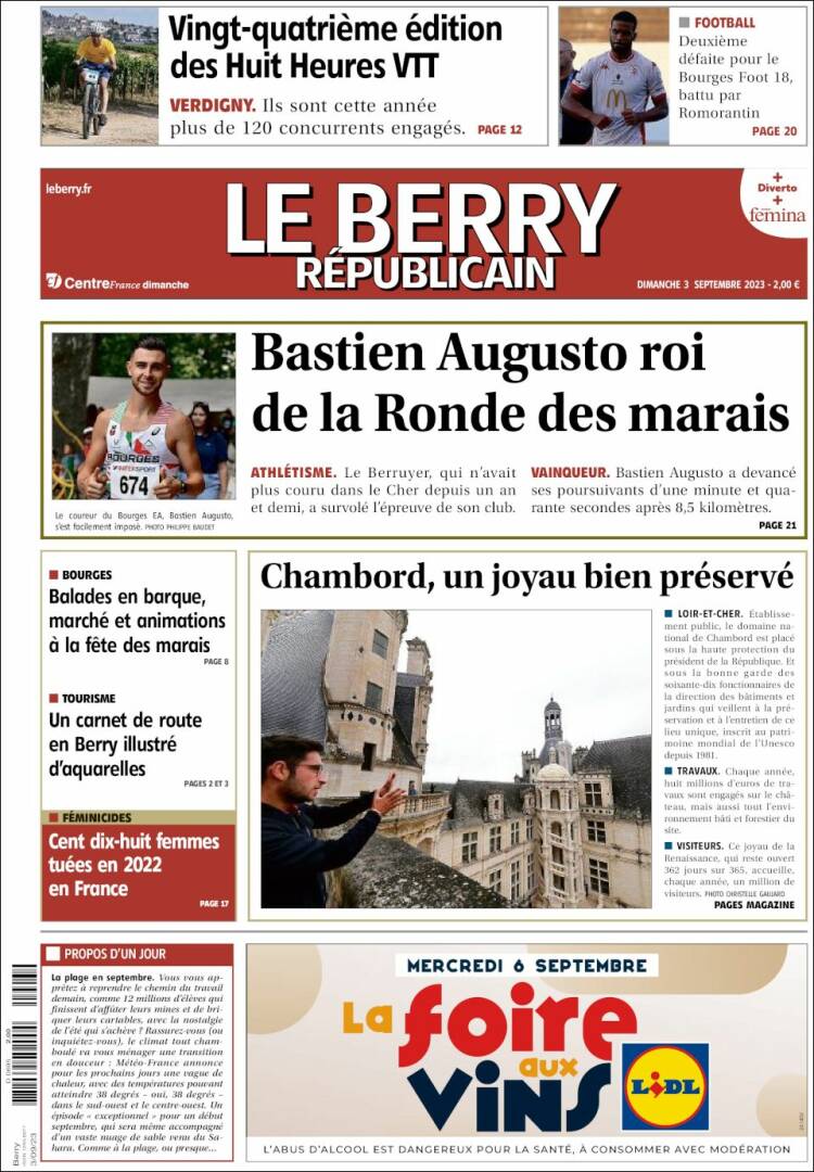 Portada de Berry Republicain (Francia)