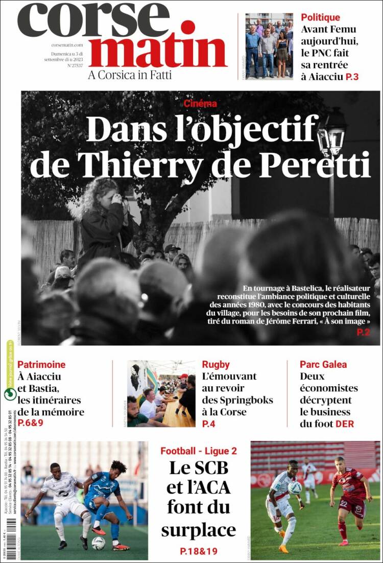 Portada de Corse-Matin (Francia)