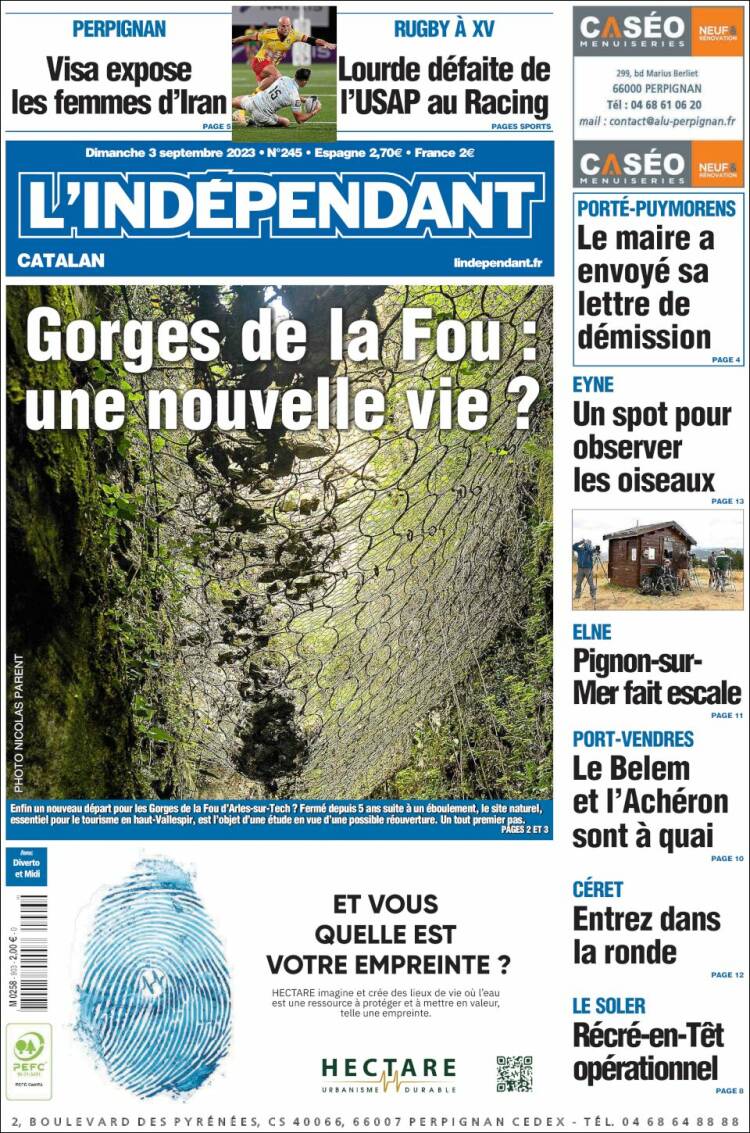 Portada de Le Indépendant (Francia)