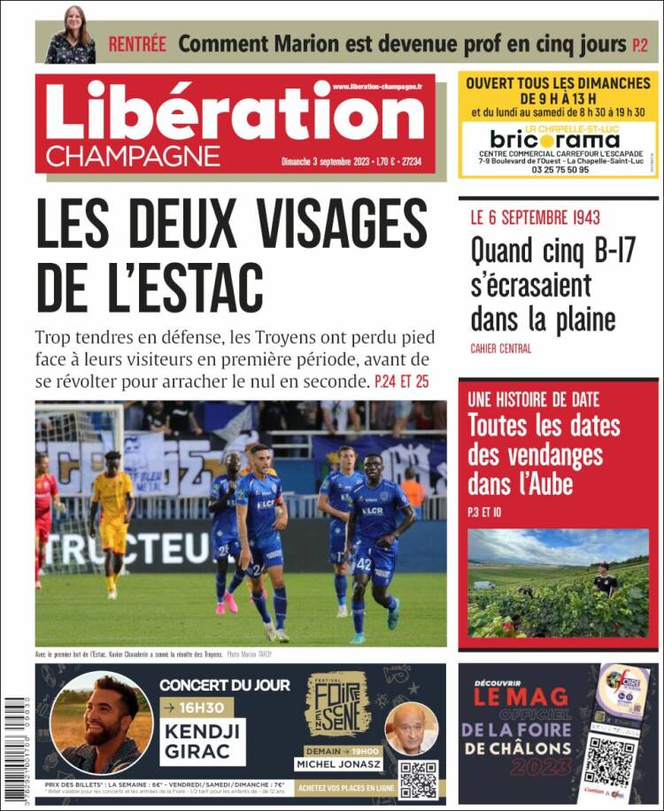 Portada de Libération Champagne (Francia)