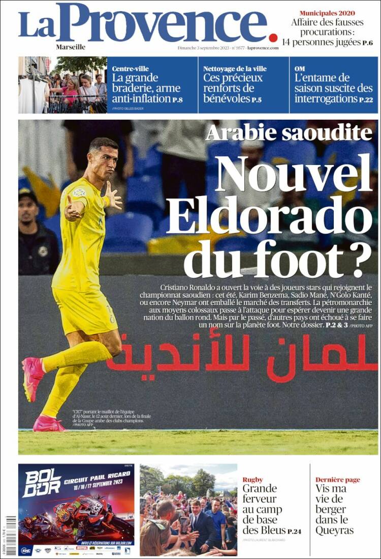 Portada de La Provence (Francia)