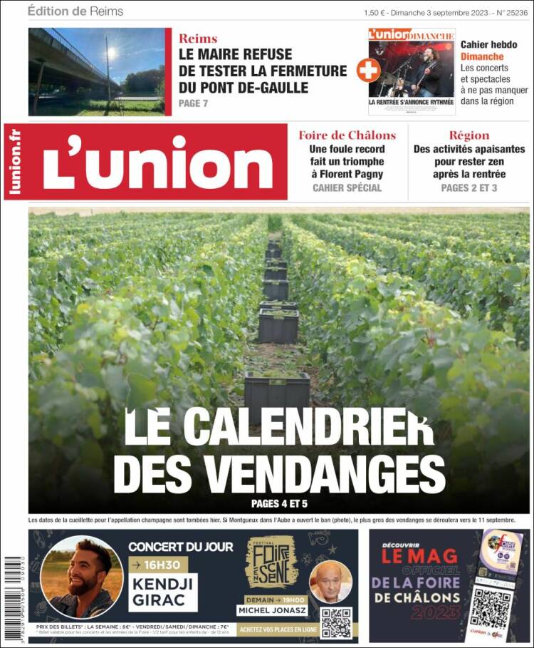 Portada de L'Union (Francia)