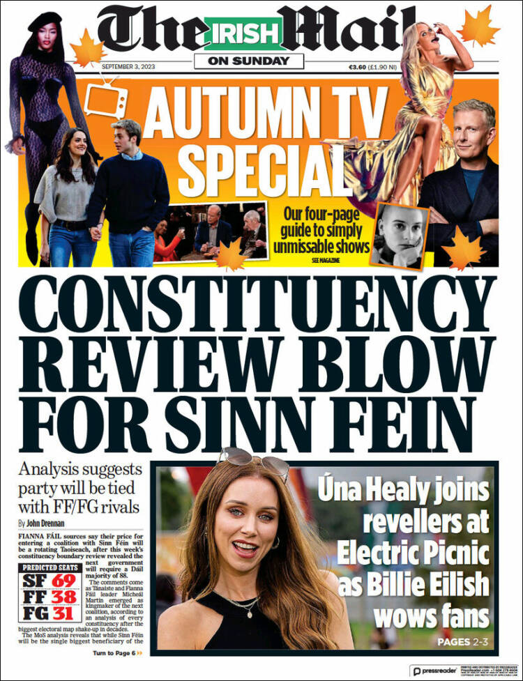 Portada de Irish Daily Mail (Irlanda)