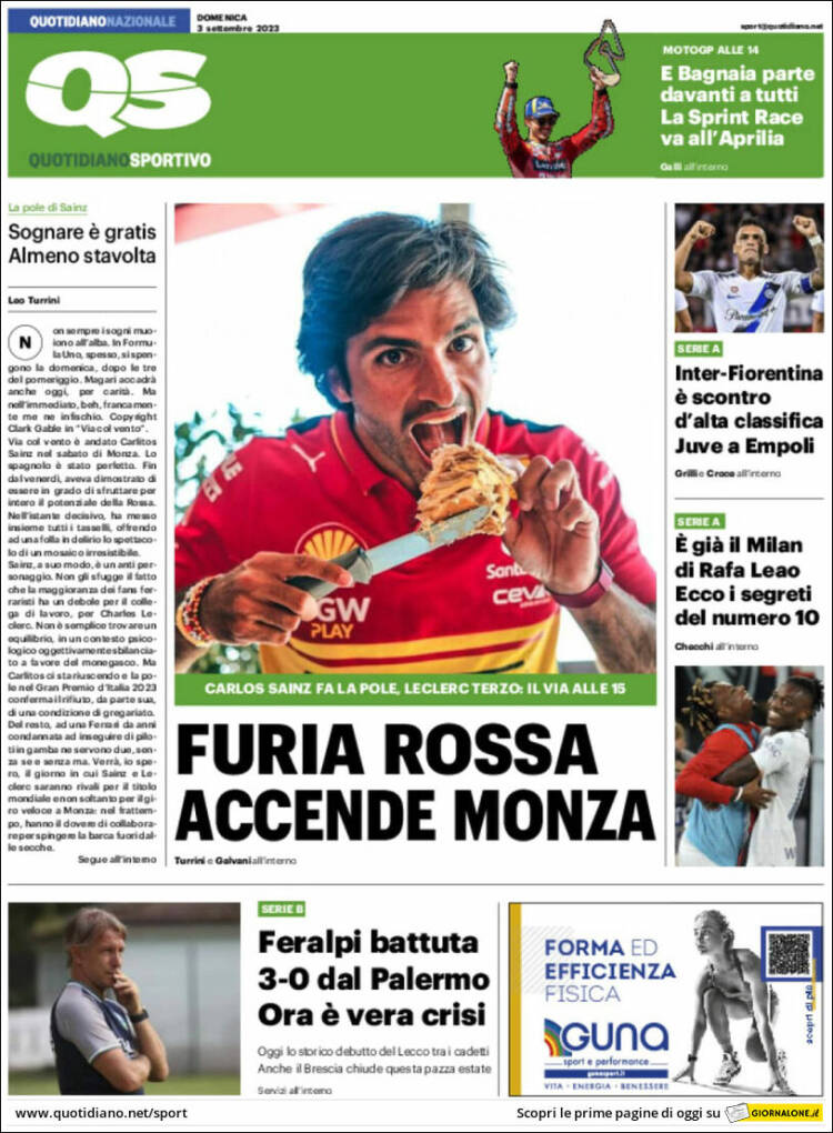 Portada de Quotidiano Sportivo (Italia)
