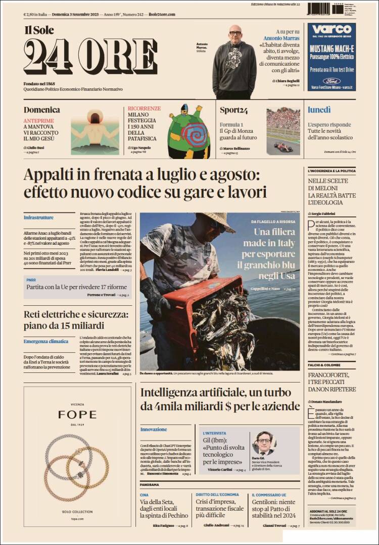 Portada de Il Sole 24 ORE (Italia)