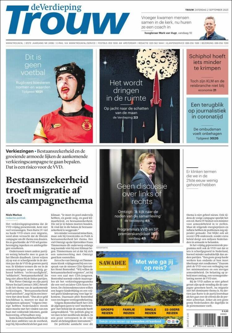 Portada de Trouw (Pa&iacute;ses Bajos)