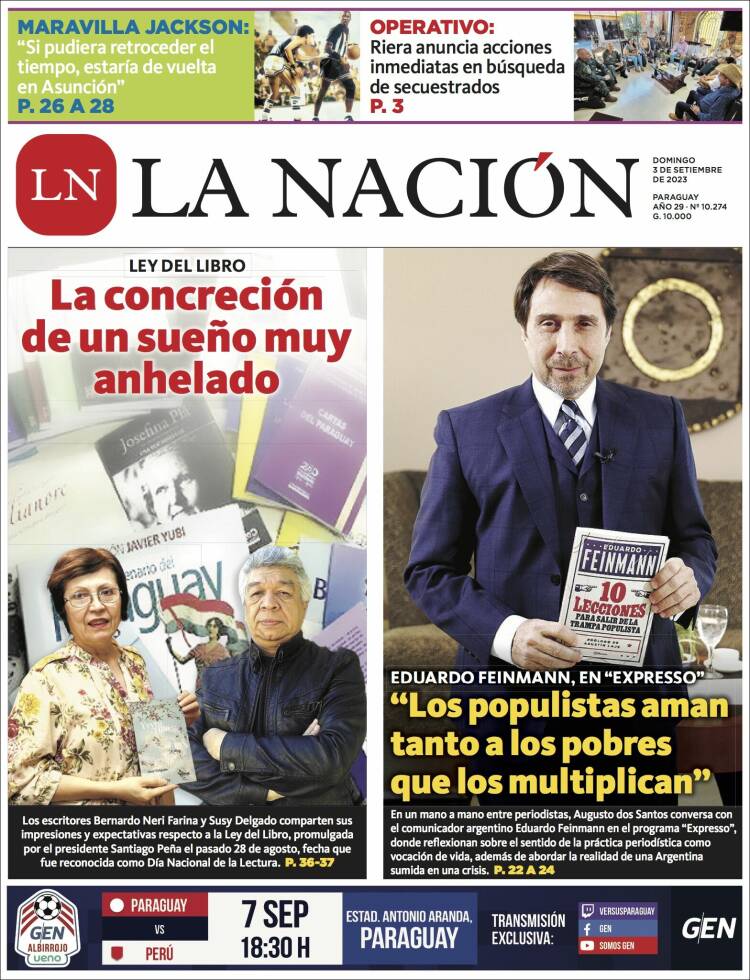 Portada de La Nación (Paraguay)