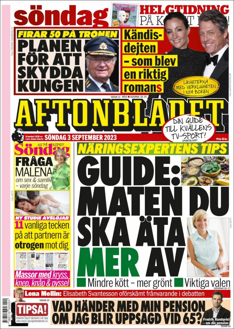Portada de Aftonbladet (Suecia)