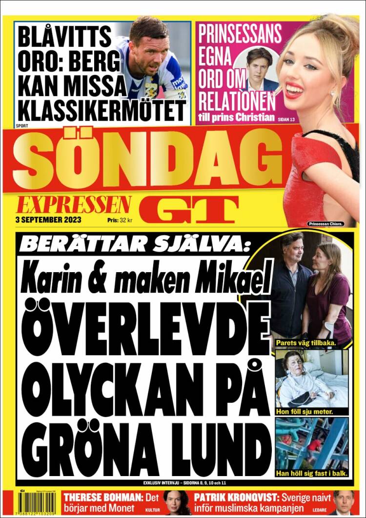 Portada de Göteborgstidningen (Suecia)