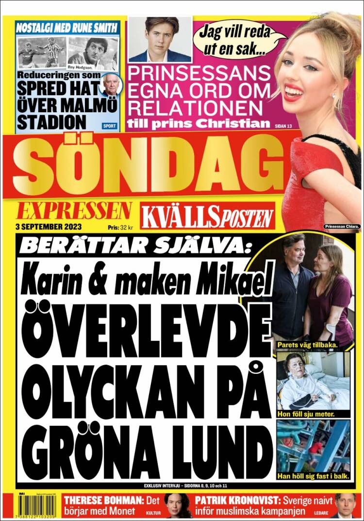 Portada de Kvällsposten (Suecia)